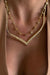 Luv AJ Bezel Stone Stud Necklace- Gold