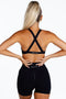 Kikiva Infinity Cross Back Crop- Black