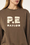 PE Nation Heads Up Boucle Sweat- Walnut