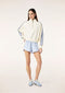PE Nation Align Zip Neck Sweat- Whisper White