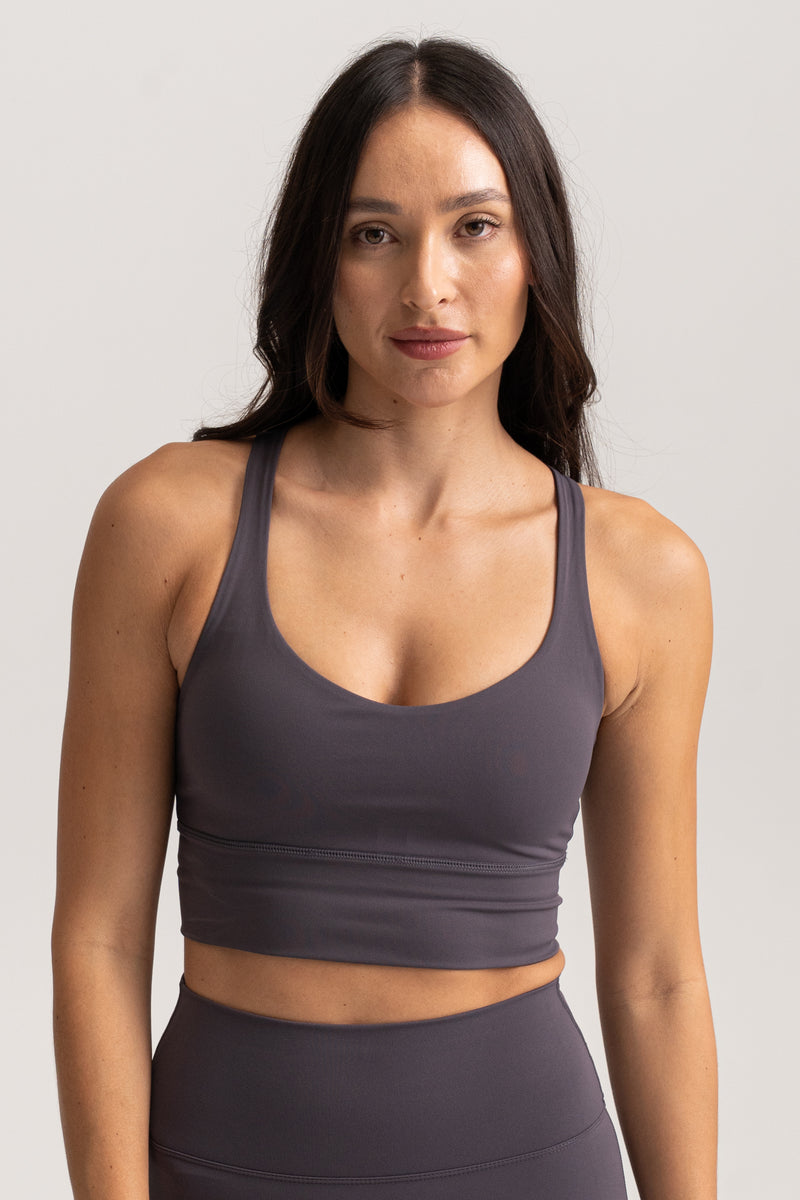 HyperLuxe Runners High Bra- Charcoal– HyperLuxe Activewear