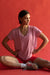 HyperLuxe V Neck Shirt- Deep Pink