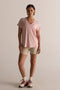 HyperLuxe V Neck Shirt- Pink