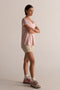 HyperLuxe V Neck Shirt- Pink