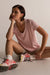 HyperLuxe V Neck Shirt- Pink