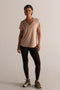 HyperLuxe V Neck Shirt- Nude