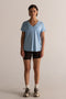 HyperLuxe V Neck Shirt- Baby Blue