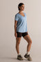HyperLuxe V Neck Shirt- Baby Blue