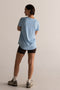 HyperLuxe V Neck Shirt- Baby Blue