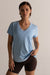 HyperLuxe V Neck Shirt- Baby Blue