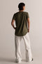 HyperLuxe V Neck Shirt- Khaki
