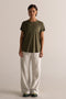 HyperLuxe Round Neck Shirt- Khaki