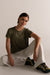 HyperLuxe Round Neck Shirt- Khaki