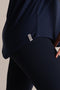 HyperLuxe V Neck Shirt- Navy