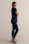 HyperLuxe V Neck Shirt- Navy