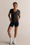 HyperLuxe V Neck Shirt- Dark Grey