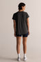 HyperLuxe V Neck Shirt- Dark Grey
