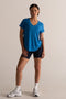 HyperLuxe V Neck Shirt- Electric Blue