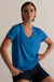 HyperLuxe V Neck Shirt- Electric Blue
