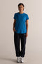HyperLuxe Round Neck Shirt- Electric Blue
