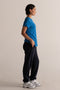 HyperLuxe Round Neck Shirt- Electric Blue