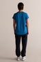 HyperLuxe Round Neck Shirt- Electric Blue