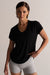 HyperLuxe V Neck Shirt- Black