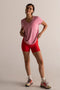 HyperLuxe V Neck Shirt- Deep Pink
