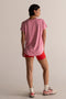 HyperLuxe V Neck Shirt- Deep Pink