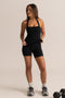 HyperLuxe Shape Halter Tank- Black