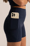 HyperLuxe Shape 5" Pocket Bike Short- Navy
