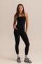 HyperLuxe Shape Halter Tank- Black
