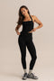HyperLuxe Shape Halter Tank- Black