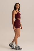 HyperLuxe Base Crop Tank- Burgundy