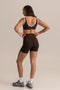 HyperLuxe Andie Sports Bra- Espresso/ White