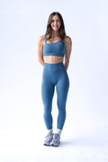 HyperLuxe Asymmetric Bra- Tempo Teal