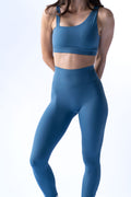 HyperLuxe Asymmetric Bra- Tempo Teal