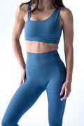 HyperLuxe Asymmetric Bra- Tempo Teal