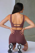 HyperLuxe Contour Sports Bra- Coffee