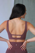 HyperLuxe Contour Sports Bra- Coffee