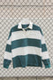 HyperLuxe Rugby Polo Shirt- Forrest Green/ White