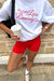 HyperLuxe Running Co. Tee- White/ Red