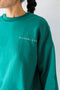 HyperLuxe Logo Embroidered Crewneck Sweatshirt- Forrest Green