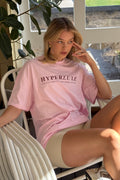 HyperLuxe Wellness Tee- Pink/ Burgundy