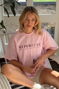 HyperLuxe Wellness Tee- Pink/ Burgundy