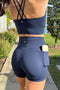 HyperLuxe Shape 5" Pocket Bike Short- Navy