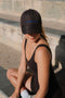 HyperLuxe Nylon Logo Cap- Espresso/ Cobalt