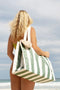 Sunny Life Carryall Beach Bag- Olive Stripe