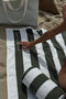 Sunny Life Inflatable Beach Pillow- Olive Stripe