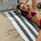 Sunny Life Inflatable Beach Pillow- Olive Stripe